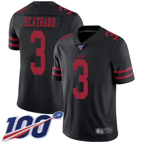 San Francisco 49ers Limited Black Men C. J. Beathard Alternate NFL Jersey #3 100th Season Vapor Untouchable->san francisco 49ers->NFL Jersey
